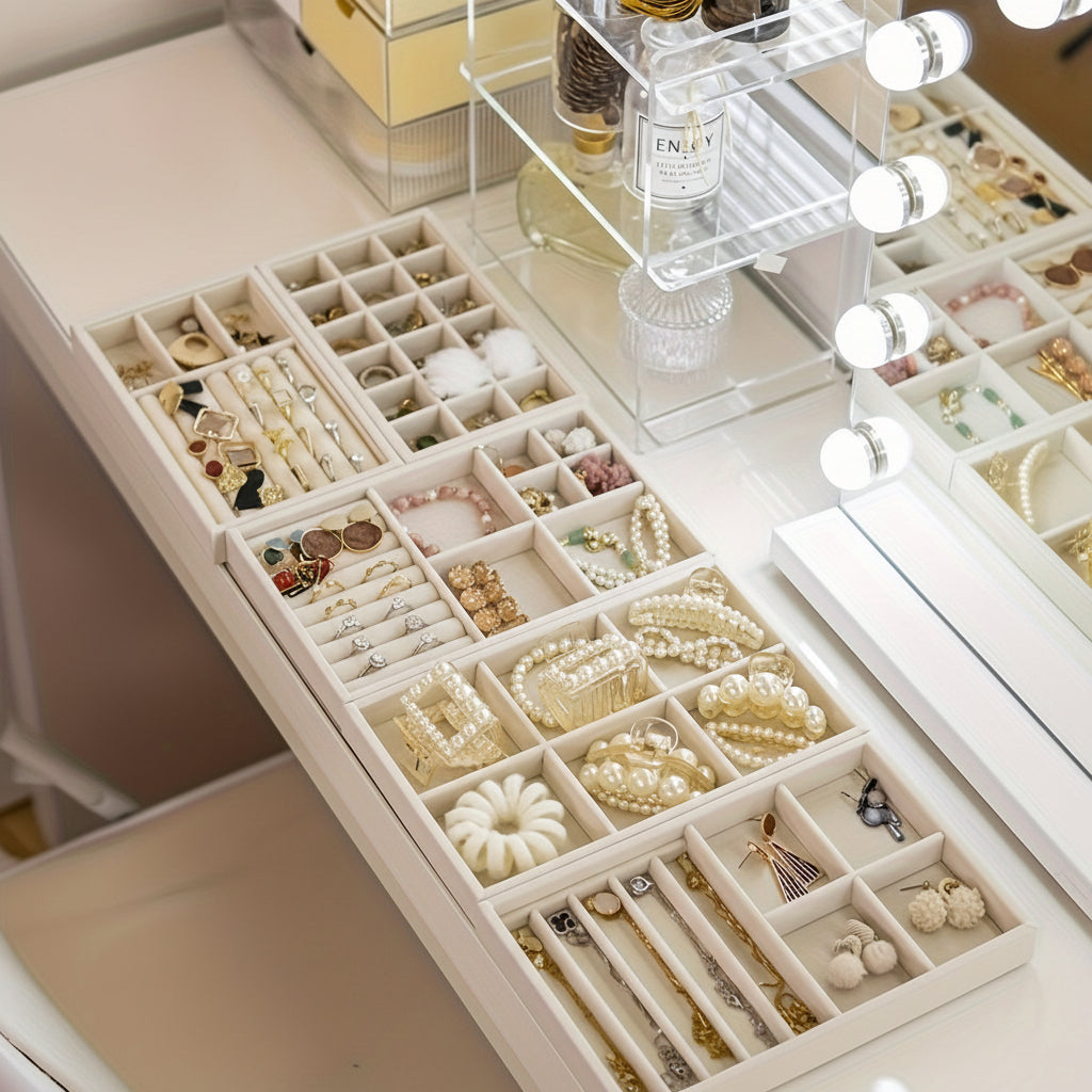 Elegant Jewelry Organizer | Jewelry Box for Women with Durable Nylon Insert | Compact Storage Solution for Effortless Access