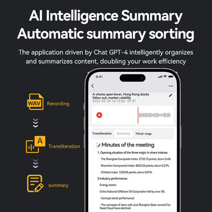AI Voice Recorder with Real-Time Transcription & 59-Language Translation for Meetings & Interviews