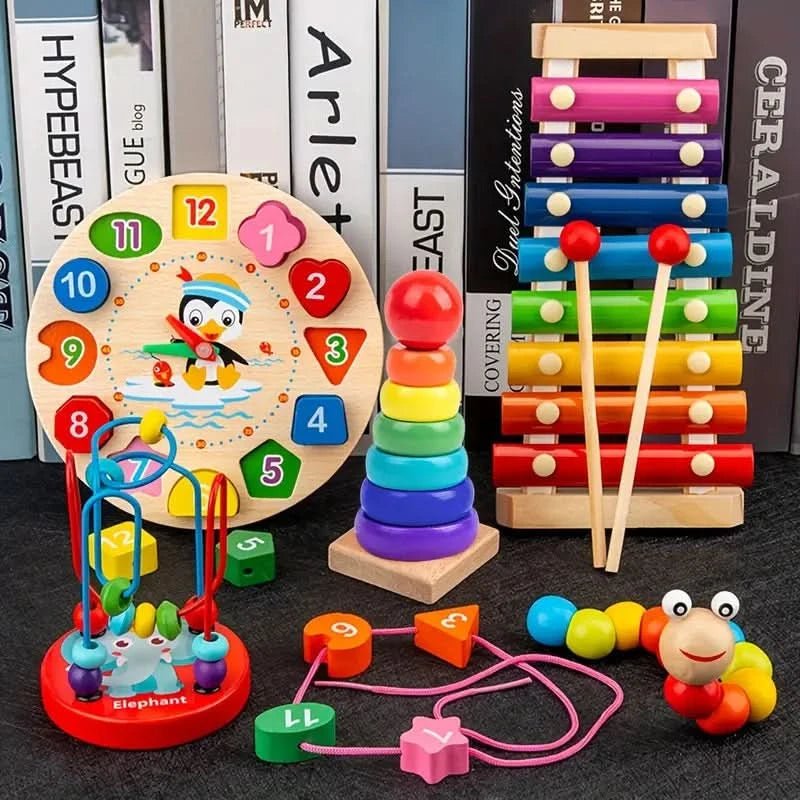 Wooden Multi-Activity Play Cube for Infants – 5 Learning Zones, Sensory Development & Fine Motor Skills for 6+ Months