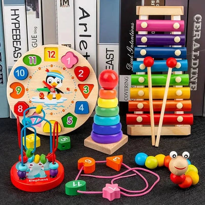 Wooden Multi-Activity Play Cube for Infants – 5 Learning Zones, Sensory Development & Fine Motor Skills for 6+ Months