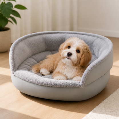 Ortekor Washable & Non-Slip Round Bolster Dog Bed