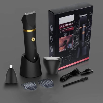 All-in-One Electric Body Groomer for Men – Cordless Full Body Hair Trimmer with Waterproof Design & Multiple Attachments for Face, Body &