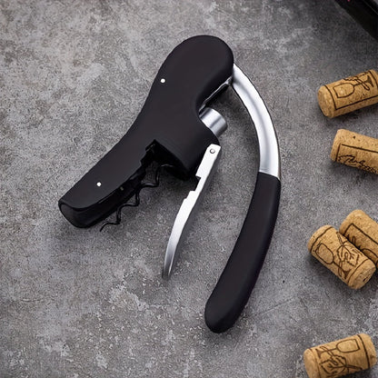 Lever-Action Wine Opener Metal & Plastic 5.5 x 3 Inch Ergonomic Handle Bar Tool for Red & White Bottles Home Dining Restaurant Hospitality