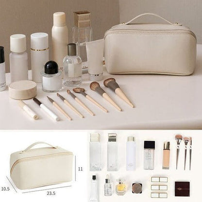 Travel Makeup Organizer Bag with Multiple Compartments for Toiletries & Cosmetics – Compact Storage Pouch for Women