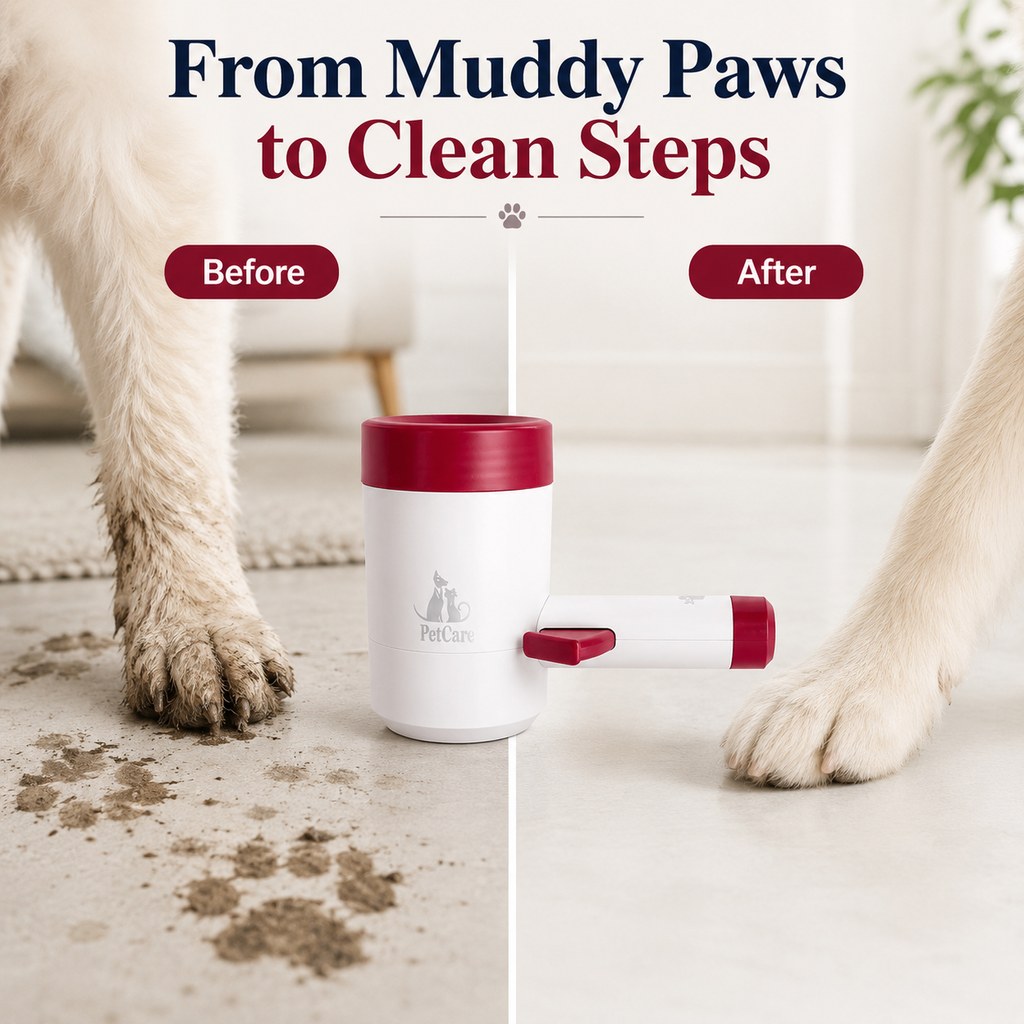 Ortekor Electric Dog Paw Cleaner Cup for Muddy Walks - One-Button Paw Washer Helps Keep Floors, Couches & Car Seats Clean