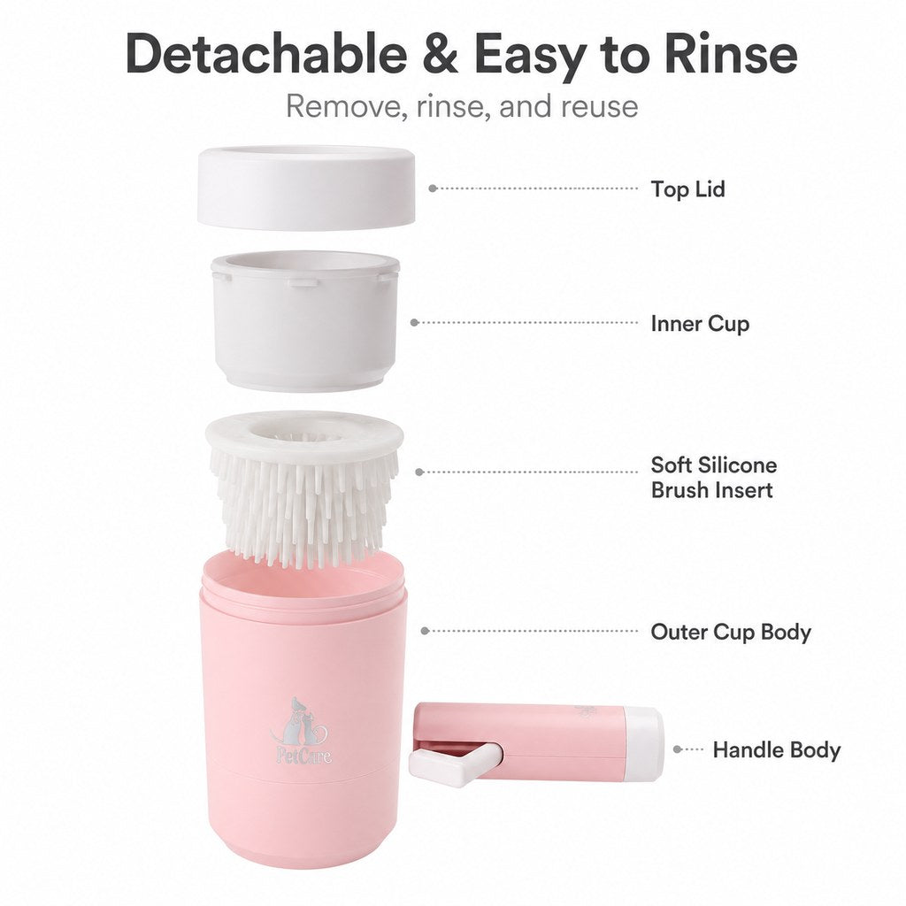 Ortekor Electric Dog Paw Cleaner Cup for Muddy Walks - One-Button Paw Washer Helps Keep Floors, Couches & Car Seats Clean
