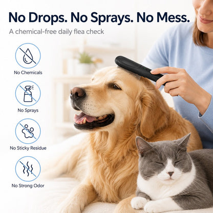 Ortekor Electric Flea Comb for Dogs & Cats – At-Home Flea Check & Loose Hair Grooming Without Sprays