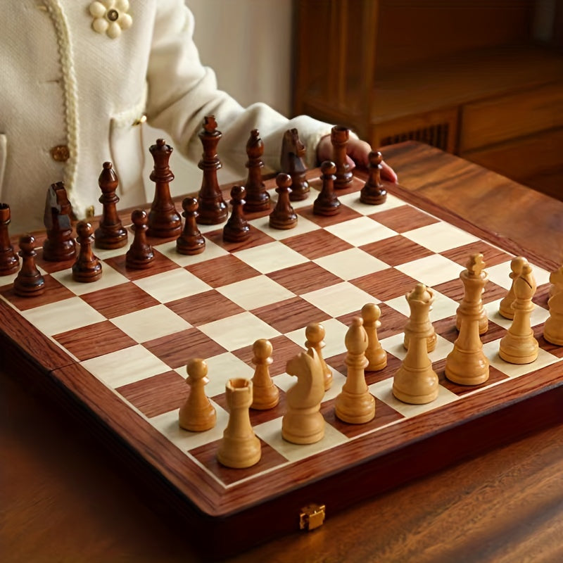 Solid Wood Chess Board Game Set with Extra Queens for Tournament & Casual Play at Home