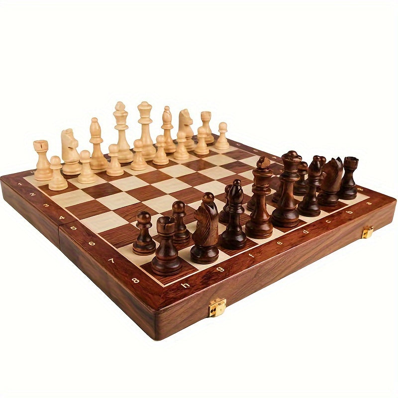 Solid Wood Chess Board Game Set with Extra Queens for Tournament & Casual Play at Home