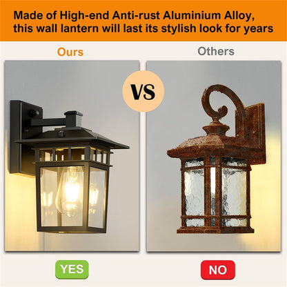Outdoor Wall Sconce Aluminum Weather-Resistant Lantern for Porch Patio Garden Entryway Exterior Lighting 110V-240V E27 Socket