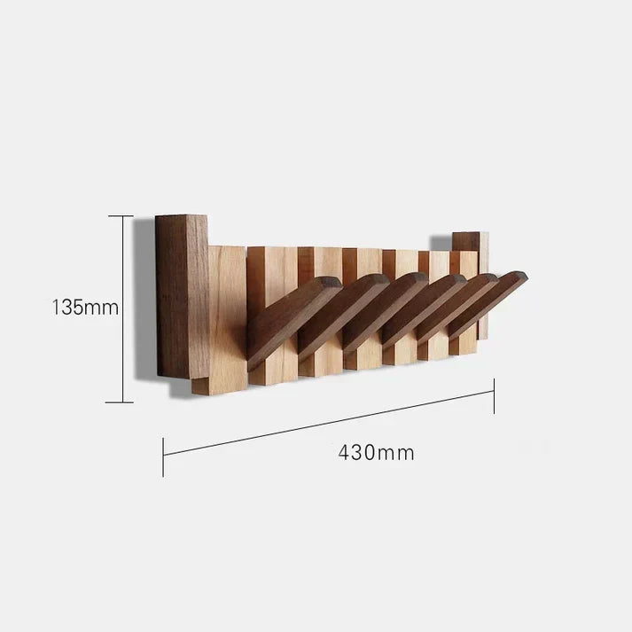 Wall-Mounted Coat Rack with Wooden Piano Key Design for Entryway