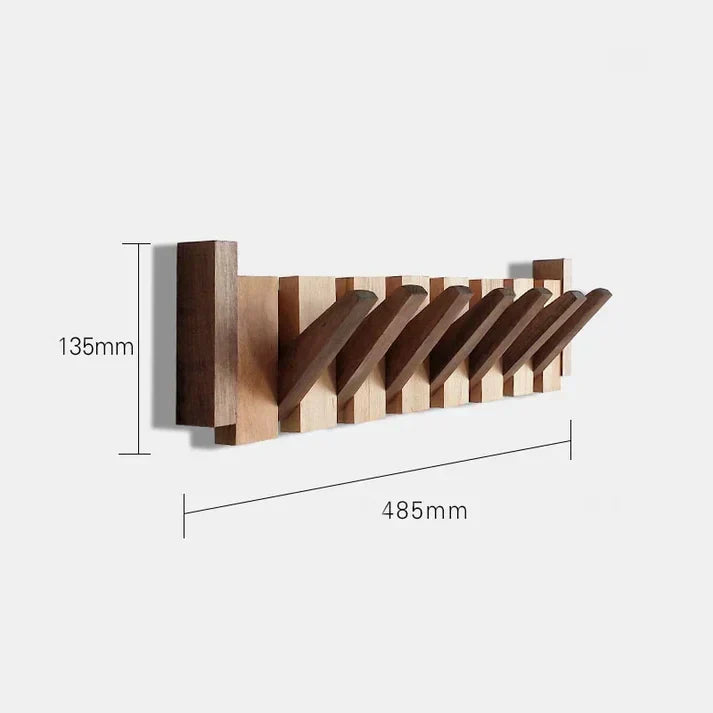 Wall-Mount Piano Key Coat Rack in Solid Wood for Entryway & Bedroom