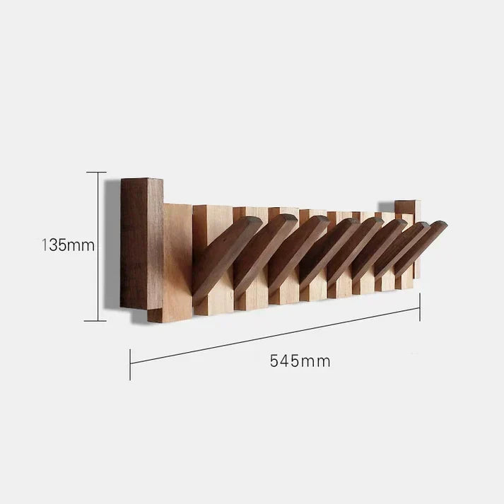Wall-Mount Piano Key Coat Rack in Solid Wood for Entryway & Bedroom