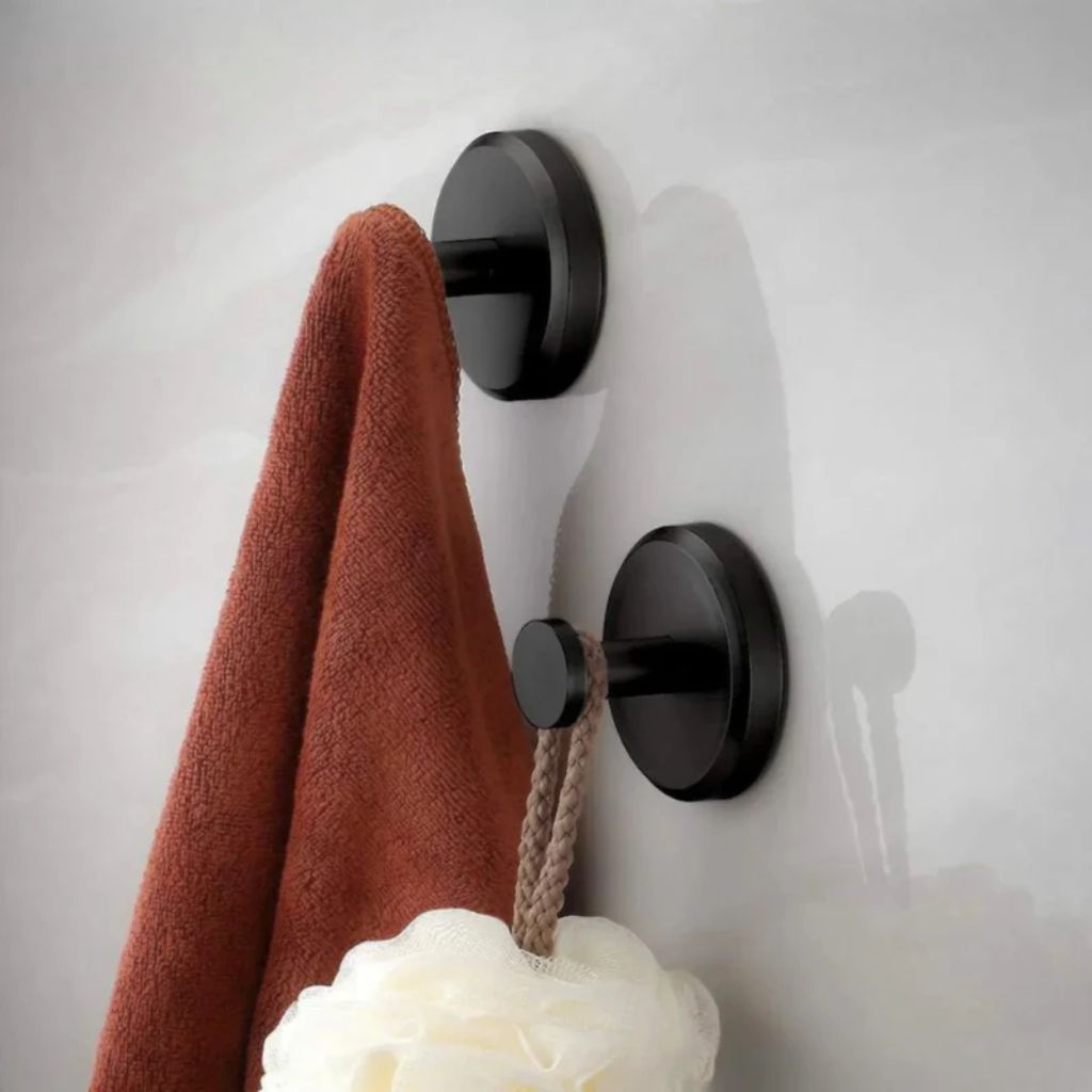 Wall Hooks Suction Cup Mount 4-Pack No Drill Adhesive Organizer for Bathroom Kitchen Towel Robe Coat Hanger Heavy Duty 15 lb Each Hook Set