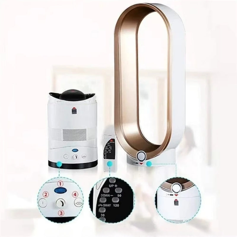 Bladeless Tower Fan with Remote – 10 Speed Settings, Oscillating, Quiet Operation for Bedroom Living Room – Safe Design for Kids and Pets