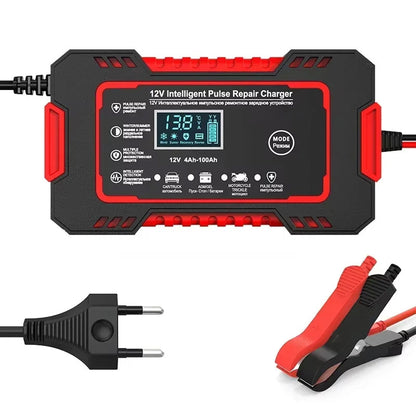 12V Smart Automatic Battery Charger with Pulse Repair & Winter Mode for Cars & Motorcycles