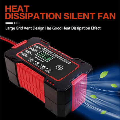 12V Smart Automatic Battery Charger with Pulse Repair & Winter Mode for Cars & Motorcycles