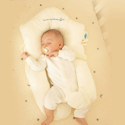 Baby Sleep Cushion with Contoured Head Cradle and Cinchable Side Bolsters for Newborns to Toddlers