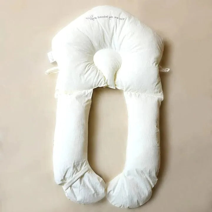 Baby Sleep Cushion with Contoured Head Cradle and Cinchable Side Bolsters for Newborns to Toddlers
