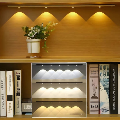 Rechargeable Motion-Sensor LED Under Cabinet Light Bar – 12 in, Dimmable, 3 Color Temps – Wireless Closet & Kitchen Lighting