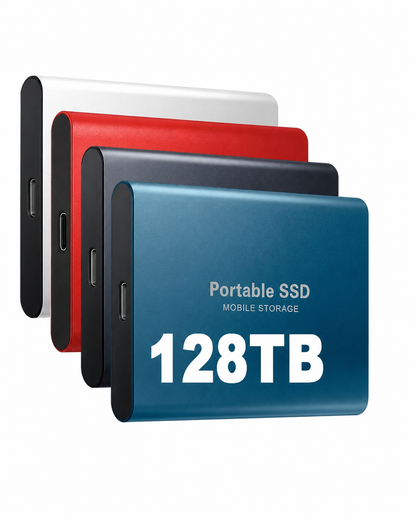 128TB Portable Solid State Drive USB-C – Ultra-Fast External Storage for Mac, PC, Android – Shock-Resistant Aluminum Design
