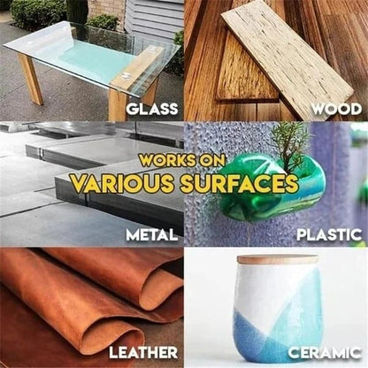Industrial-Strength Multi-Surface Adhesive for Metal, Wood, Ceramic & Plastic | Fast-Bonding Transparent Repair Glue for Home Workshops, DIY