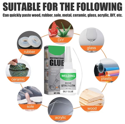 Industrial-Strength Adhesive Bonding Gel for Plastic Wood Metal Ceramic – Multi-Surface Quick-Dry Repair Glue for Home Workshop Crafts DIY