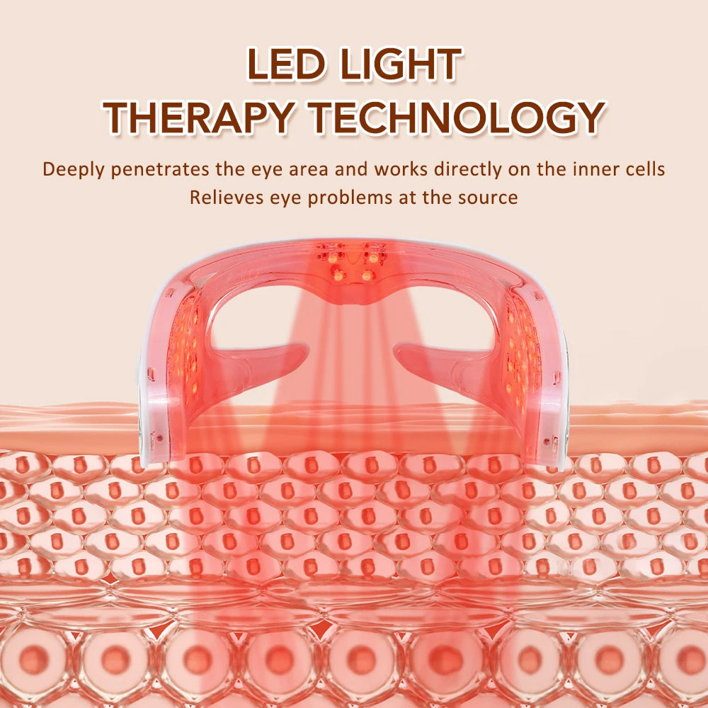 LED Eye Massager with Vibration & Light Therapy for Tired Eyes, Dark Circles & Puffiness – Rechargeable Eye Care Device
