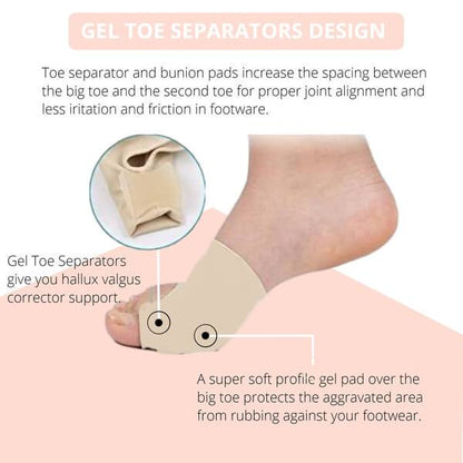 Soft Gel Toe Spacer Sleeve for Bunion & Hammertoe Relief – Cushioned Alignment Support for Daily Wear