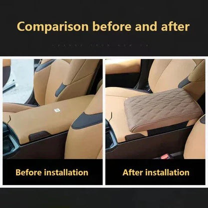 Comfort Drive | Leather Car Armrest Cushion with Memory Foam Support | Ergonomic Design for Driving Comfort