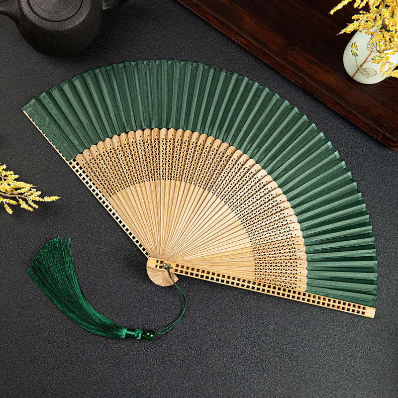 Silk Bamboo Hand Fan – Folding Oriental Style Accessory for Weddings, Parties & Summer Cooling – Lightweight Portable Fan with Elegant
