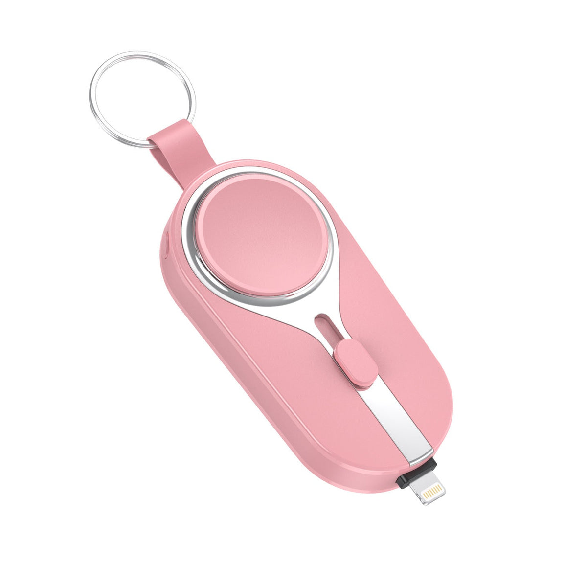 Clip-On Portable Power Bank with Wireless Charging Pad for Smartphones and Smartwatches, Lightweight Keychain Battery Pack with Carabiner At
