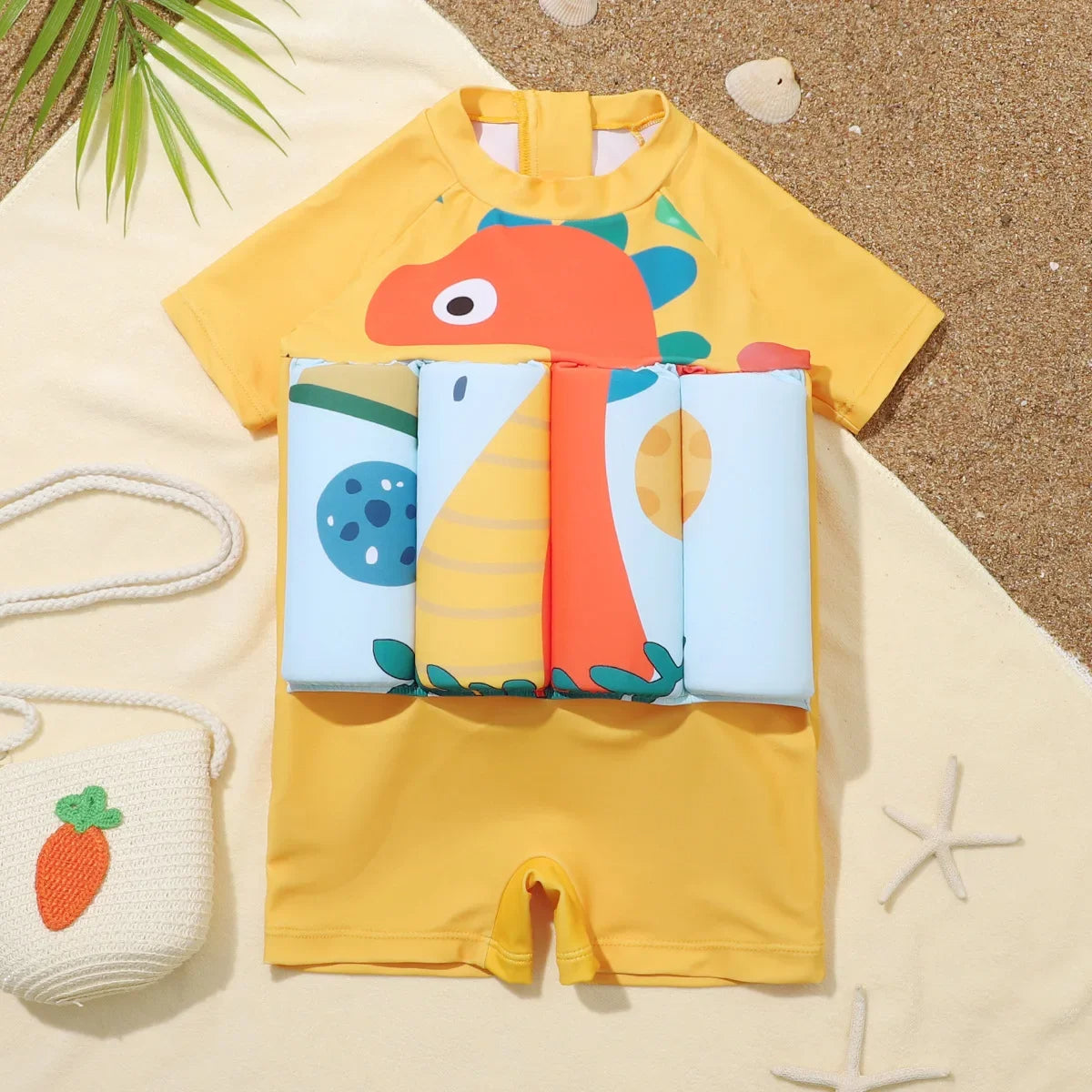 Kids Buoyancy Swimsuit with Removable Floats – Learn to Swim with UV Protection & Full Mobility