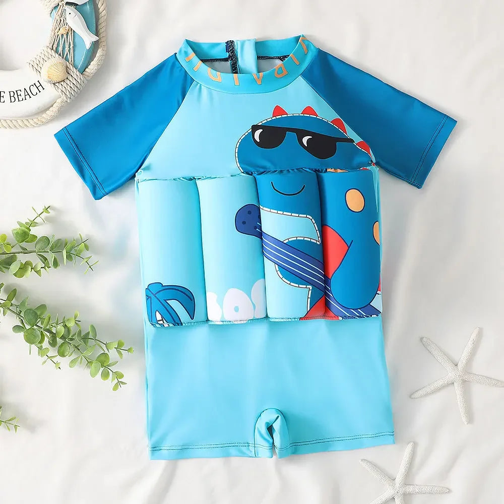 Kids Buoyancy Swimsuit with Removable Floats – Learn to Swim with UV Protection & Full Mobility