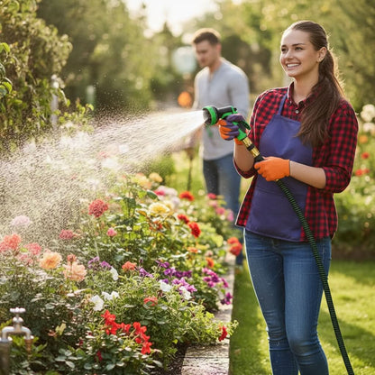 Expandable Garden Hose with Spray Nozzle for Lawn Watering & Car Wash | Lightweight Flexible Water Hose for Yard Irrigation & Outdoor