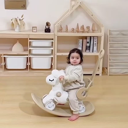 Toddler Ride-On Rocker Toy with Handle – Dual-Mode Push Rider for Kids Ages 1-6 – Stable Motion Base – Lightweight Indoor Use – Nursery Play