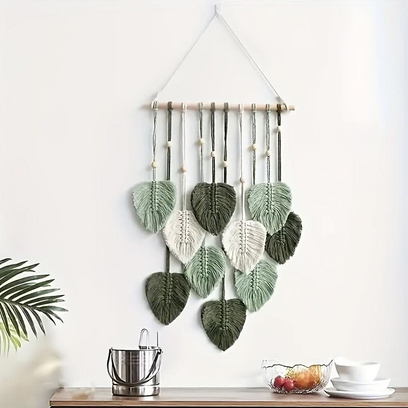 Verdelia - Bohemian Green Leaf Wall Hanging