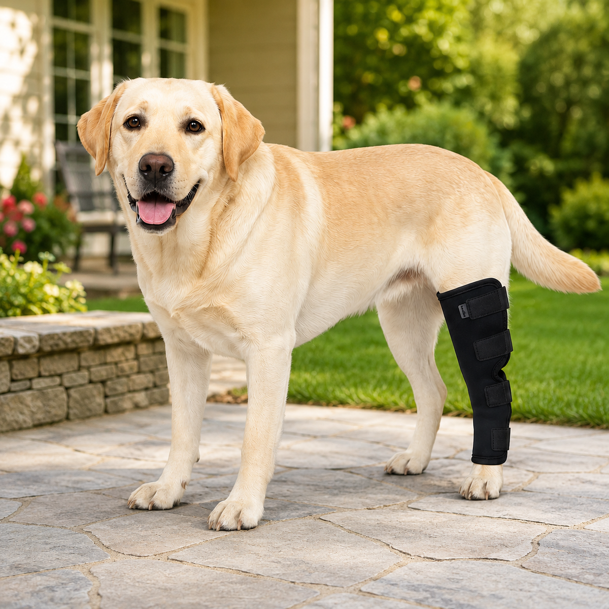 Ortekor Dog Leg Recovery Brace for Post-Surgery Care, Adjustable Rear Leg Support to Help Protect Against Licking & Chewing