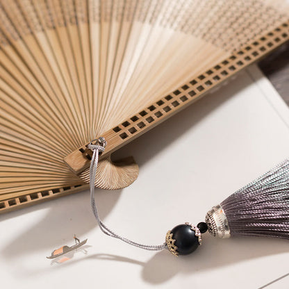 Silk Bamboo Hand Fan – Folding Oriental Style Accessory for Weddings, Parties & Summer Cooling – Lightweight Portable Fan with Elegant
