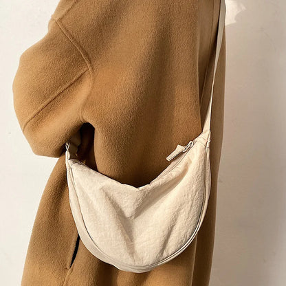 Pleated Hobo Crossbody Bag for Women – Lightweight Nylon Shoulder Purse with Ruched Design for Everyday Carry & Travel