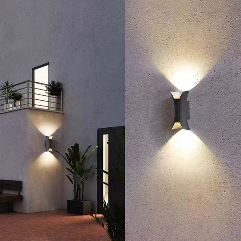 Waterproof Curved LED Outdoor Sconce Hardwired Wall Light for Patio Garden & Entryway
