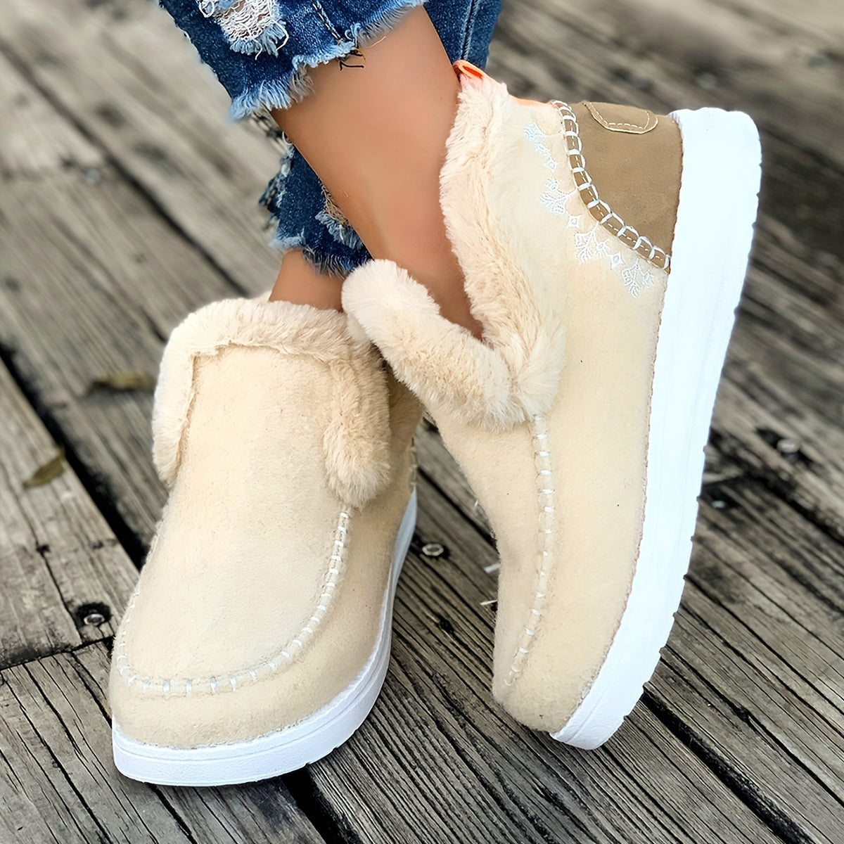 Women's Plush-Lined Slippers – Non-Slip Indoor House Shoes with Cozy Fleece for Winter Warmth & Everyday Comfort at Home