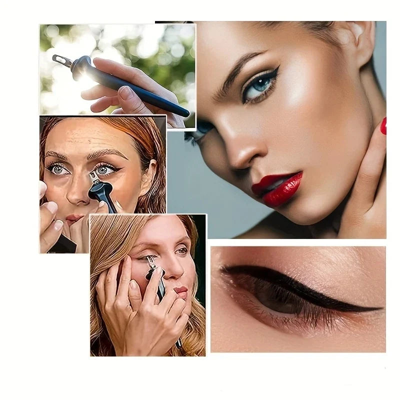 Winged Eyeliner Stamp Pen Tool Set Black Brown Cat Eye Makeup Kit Dual-Ended Precision Liner for Everyday Looks Special Events Quick Applica
