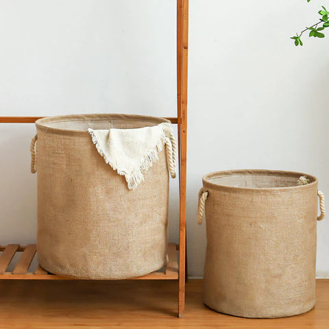 Cleo Laundry Hamper - Cotton-Linen, Waterproof Design