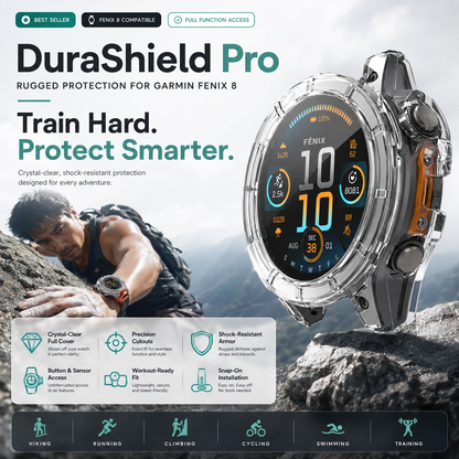 Protective Case & Screen Guard for Garmin Fenix 8 & Descent Mk3i Smartwatch