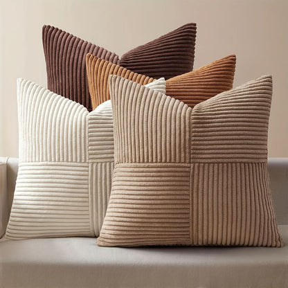 Loomara - Retro Corduroy Patchwork Pillow Covers