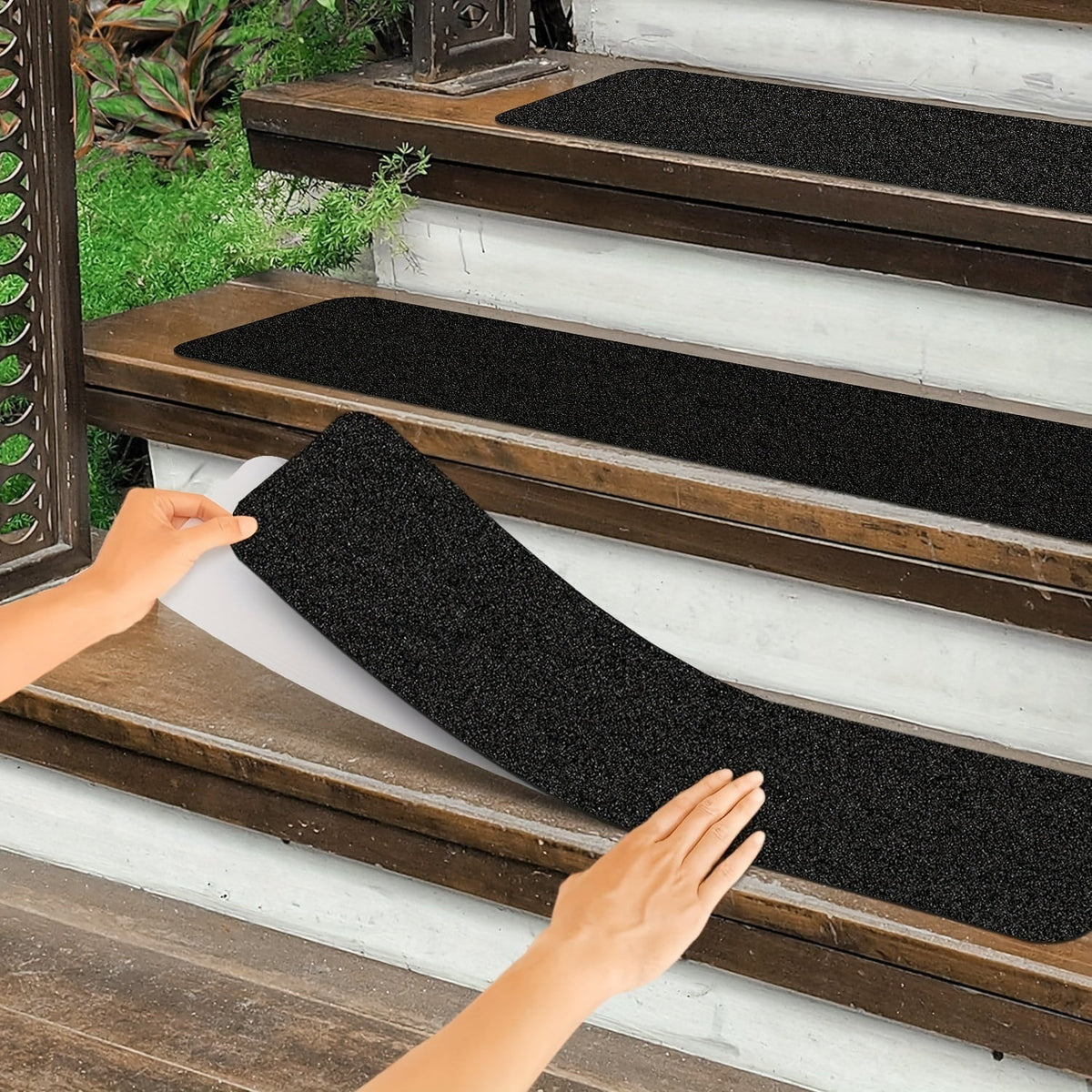 Anti-Slip Grip Tape for Steps – 10-Sheet Pack, 6×24 Inch Textured Traction Strips for Indoor Outdoor Stairs, Decks & Ramps