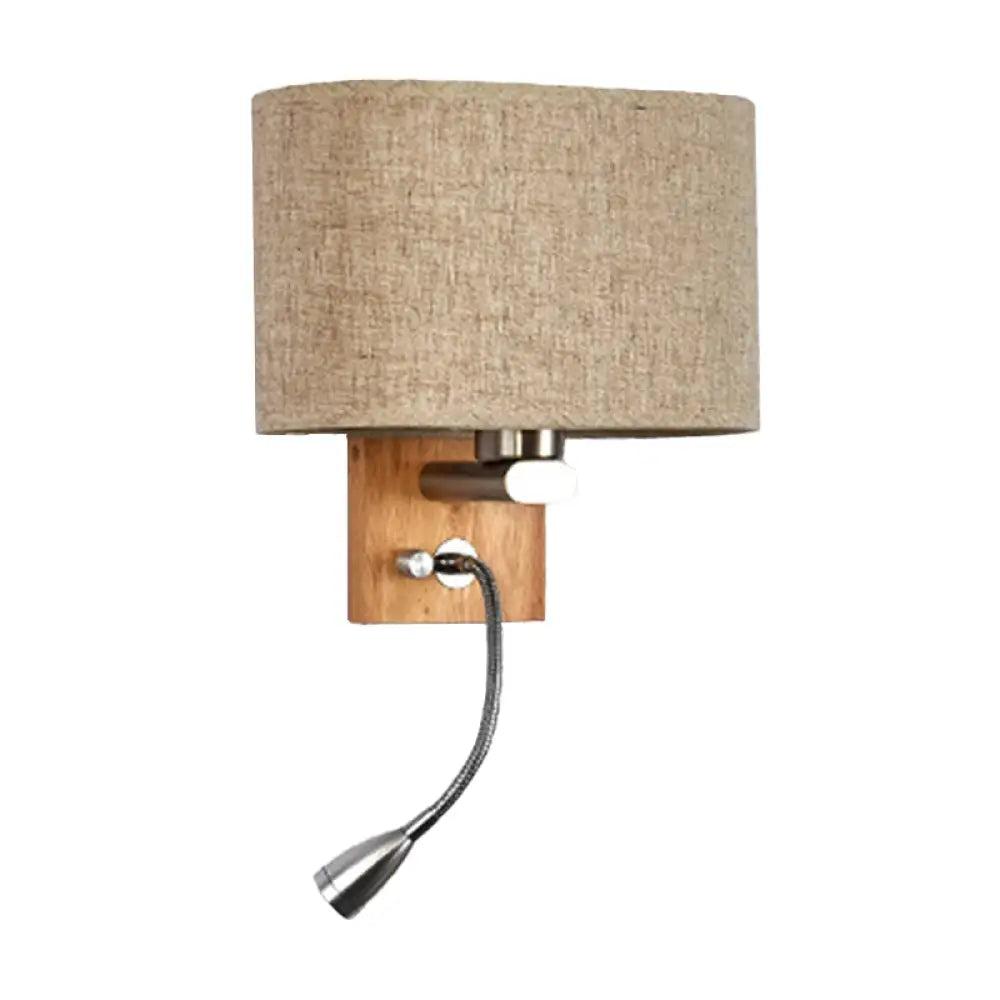 Wall-Mounted Reading Light with Adjustable Spotlight & Fabric Shade – Modern Sconce for Bedroom, Bedside Accent Lighting