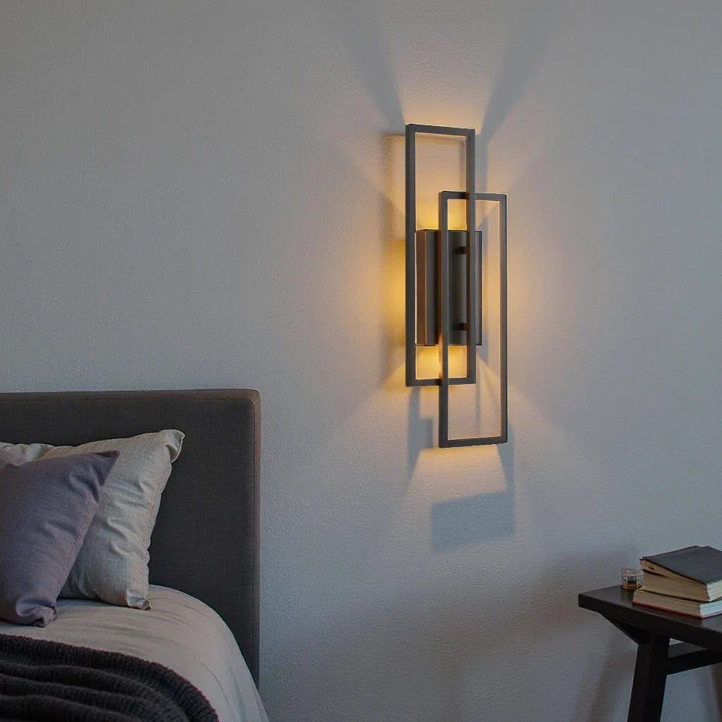 Modern Linear LED Wall Sconce 16 in Matte Black Aluminum for Hallways Bedrooms Living Rooms 3000K Warm Accent Light