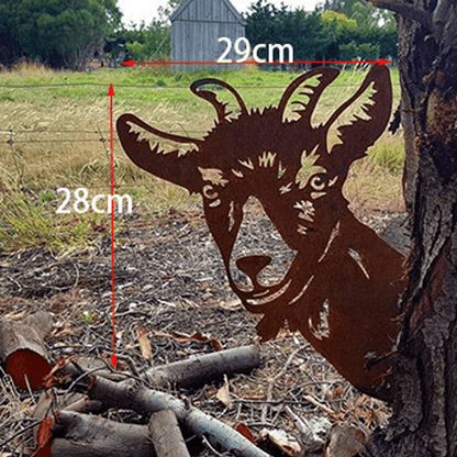 Metal Barnyard Sculpture Silhouette for Garden & Yard – Farm Animal Figures in Rustic Iron – Outdoor Lawn Ornament Decor for Country Home